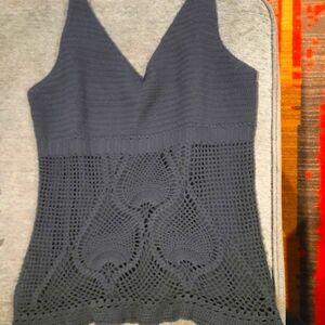 Tahari cotton knit top M